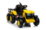 Mamido Dětský elektrický traktor s vlečkou 12V 7Ah žlutý