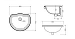 KERASAN - RETRO keramické umyvadlo zápustné, 50x41cm, bílá 103101