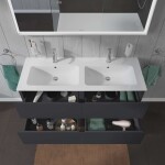 DURAVIT - L-Cube Umyvadlová skříňka 55x129x48 cm, 4 zásuvky, grafit mat LC625904949