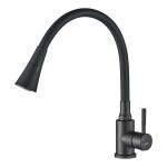 Kuchinox - SELVA dřezová baterie stojánková s elastickým ramenem a 2-funkčním výtokem, černá BSK_762D