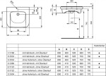 IDEAL STANDARD - Contour 21 Umyvadlo bezbariérové 65x56 cm, 1 otvor pro baterii, bez přepadu bílá S253301