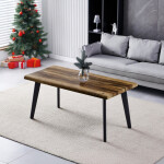 Stůl konferenční, 120x60x55 cm, MDF deska, dekor staré dřevo, kov, černý lak