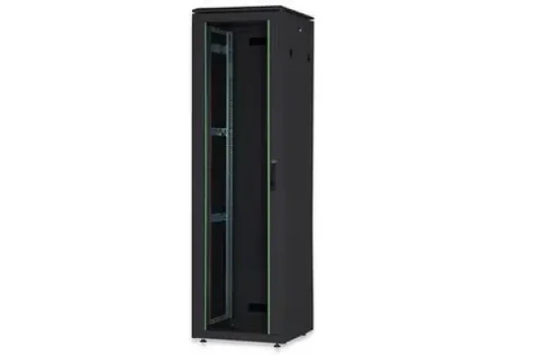 Digitus Unique 26U černá / Stojanový rozvaděč / 600x600 mm / skleněné dveře / nosnost 800 kg / IP20 (DN-19 26U-6/6-B-1)