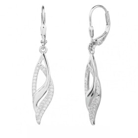 Stříbrné visací náušnice se zirkony Catherine - stříbro 925/1000, Stříbrná