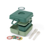Monbento Svačinový box Monbento Snacky Green Forest 850 ml, zelená barva, plast