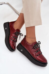 Kožené Lakované Dámské Mokasíny Na Platformě Artiker 57C2046 Bordó 39
