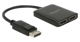 DeLock 87769 černá / Rozbočovač / DisplayPort 1.4 vstup 2× HDMI výstup / MST / 4K 30Hz (87769)