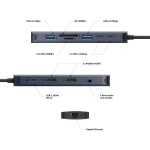 Hyper EcoSmart Gen. 2 USB-C Hub 11v1 černá / 2x USB-C / 2x USB-A / microSD / SD / Ethernet / jack 3.5 mm / 2x HDMI 4K (HY-HD4006GL)