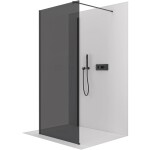CERANO Sprchová zástěna Walk-in Onyx Corner Cube L/P - 8 mm - hranatá vzpěra - černá matná, grafitové sklo - 150x30x200 cm