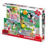 Mickey a Minnie sportovci: puzzle 3x55 dílků - Dino