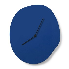 Ferm LIVING Nástěnné hodiny Melt Blue, modrá barva, dřevo