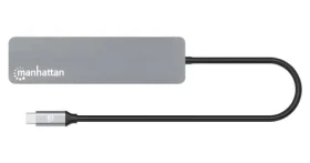Manhattan Space Grey / Dokovací stanice / USB-C / HDMI 4K / 2× USB-A 3.2 Gen1 / 2× USB-C / PD 100W (190442)