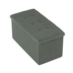 Taburet s úložným prostorem, zelená manšestrová látka