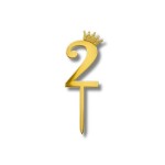 Dortisimo Zápich do dortu číslo 2 s korunkou zlaté