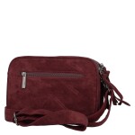 Semišová dámská crossbody kabelka Lory, vínově červená