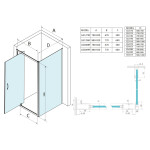 GELCO - SIGMA SIMPLY CHROM obdélníkový sprchový kout 900x700 sklo BRICK, GS3899F-GS4370 GS3899F-GS4370