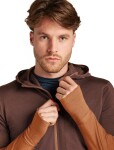 ICEBREAKER M 200 Realfleece Descender LS Zip Hoodie, Carob/Dusty Clay velikost: XL