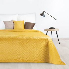 DumDekorace Kvalitní oboustranný přehoz na postel v zářivé žluté barvě Šířka: 70 cm | Délka: 160 cm