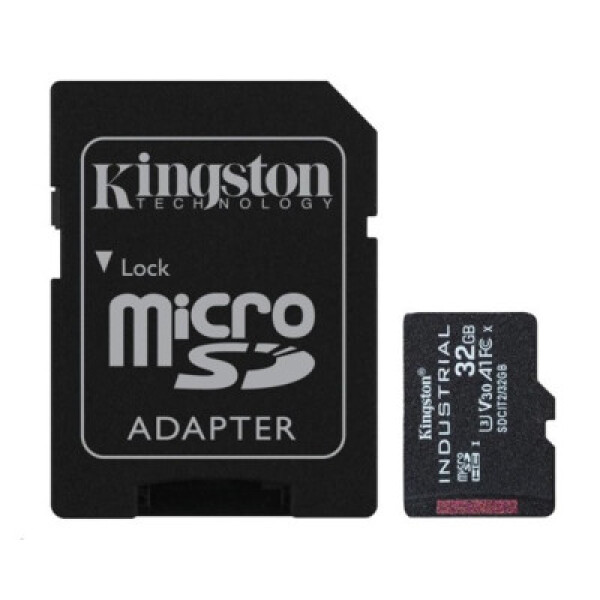 Kingston MicroSDHC karta 32GB Industrial C10 A1 pSLC Card + SD Adapter EDF_443634