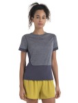 ICEBREAKER Wmns Merino 125 ZoneKnit™ Energy Wind SS Tee, Graphite/Graphite Heather/Cb velikost: XS