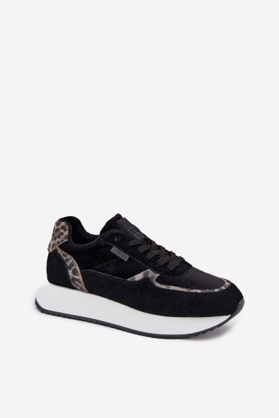 Dámské semišové tenisky Big Star HI-POLY SYSTEM – černé s panterkovým vzorem Velikost: 38