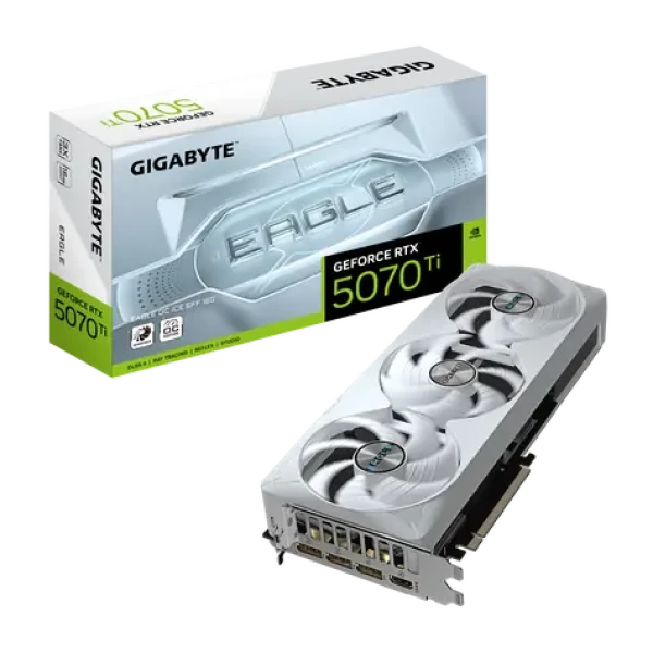 GIGABYTE GeForce RTX 5070 Ti EAGLE OC ICE SFF 16GB / 2300MHz / 16GB GDDR7 / 256-bit / 1x HDMI + 3x DP / 750W (16) (GV-N507TEAGLEOC ICE-16GD)