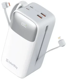 Colorway 50000mAh bílá / Powerbanka / 22.5W / 1x USB-A QC3.0 / USB-C / Lightning (CW-PB500LPA4WT-PDD)