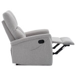Relaxační křeslo, manuální ovládání, světle šedá látka