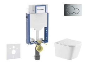 GEBERIT - Kombifix Set předstěnové instalace, klozetu Arkas I a sedátka softclose, tlačítko Sigma01, lesklý chrom SANI15CA1146