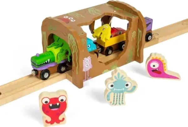 Bigjigs Rail Dřevěný tunel Příšerky