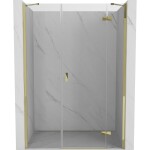 MEXEN/S - Mist-H sprchové dveře křídlové pravé 155, transparent, zlatá 8A5-155-001-50-00-P