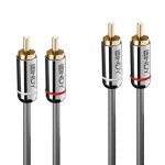 Lindy Cromo Line antracitová / Audio kabel / 2x RCA - 2x RCA / 1 m (35345)