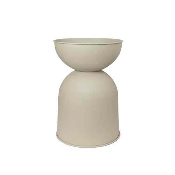 Ferm Living Kovový květináč Hourglass Cashmere Small, béžová barva, kov