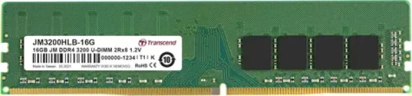 Transcend JM3200HLB-16G 16GB (1x 16GB) 3200MHz / U-DIMM / DDR4 / CL22 / 1.2V / 2Rx8 (JM3200HLB-16G)