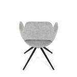 Židle jídelní, šedá látka, 360° vratný mechanismus, černý kov