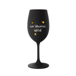 NA VÁNOČNÍ ÚKLID - černá sklenice na víno 350 ml
