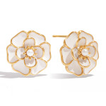 ELENYS Soft Bloom – pozlacené náušnice 18K žluté zlato