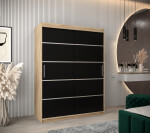 Šatní skříň Abi V1 Barva korpusu: Černá, Rozměry: 120 cm, Dveře: Dub artisan