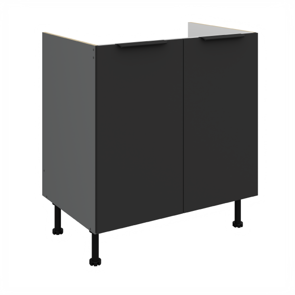 Spodní skříňka pod dřez Aria ANT 80 ZL 2F BB Barva korpusu: Antracit, Barva dvířek: BL - Black AFM