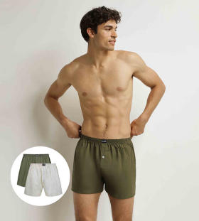 Pánské volné boxerky 2 ks DIM COTTON STRETCH LOOSE BOXER 2x - DIM - šedá L