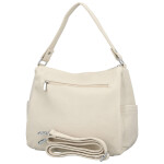 Stylová dámská koženková kabelka na rameno Irenea, krémová