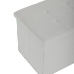 Taburet s úložným prostorem, krémová manšestrová látka