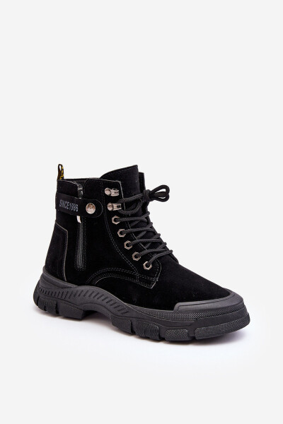 Zateplené semišové dámské botky Trapery černé Jailina 37