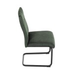 Židle jídelní, zelený samet, černá pohupová podnož