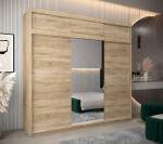 Šatní skříň Abi T1 s nástavcem Barva korpusu: Bílá, Rozměry: 250 cm, Dveře: Dub artisan