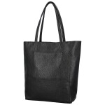 Trendy dámská kožená kabelka na rameno Sascha, černá