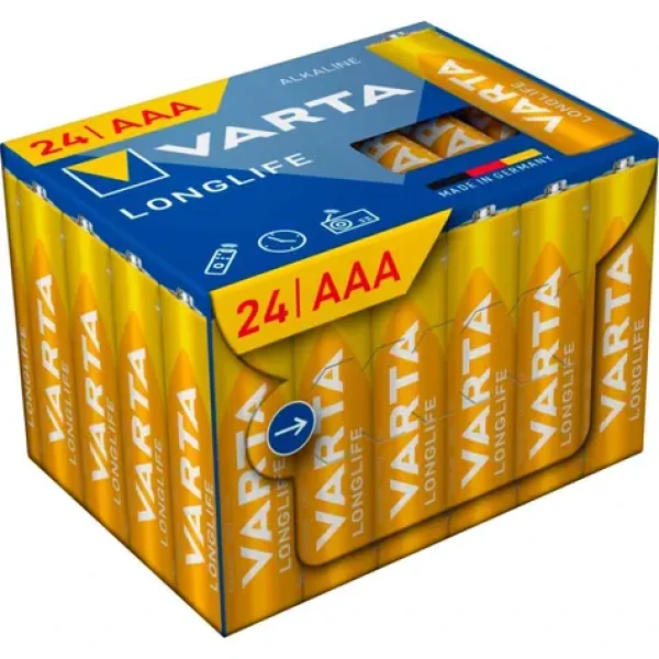 Varta Longlife Baterie AAA 24ks / 1.5V / alkalická / v boxu (215135)