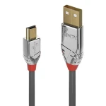 Lindy Cromo Line šedá / Kabel USB / USB A - Mini-USB B / 3 m / 480 Mbit/s (36633)