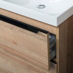 Mereo Mailo, koupelnová skříňka s keramickým umyvadlem 81 cm, dub Riviera, černé madlo CN521B
