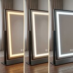 REA - Zrcadlo LED LUMI Black 30x40cm HOM-01805